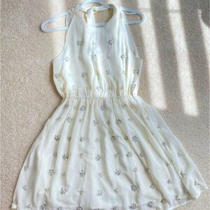 Elegant White Beaded Dress